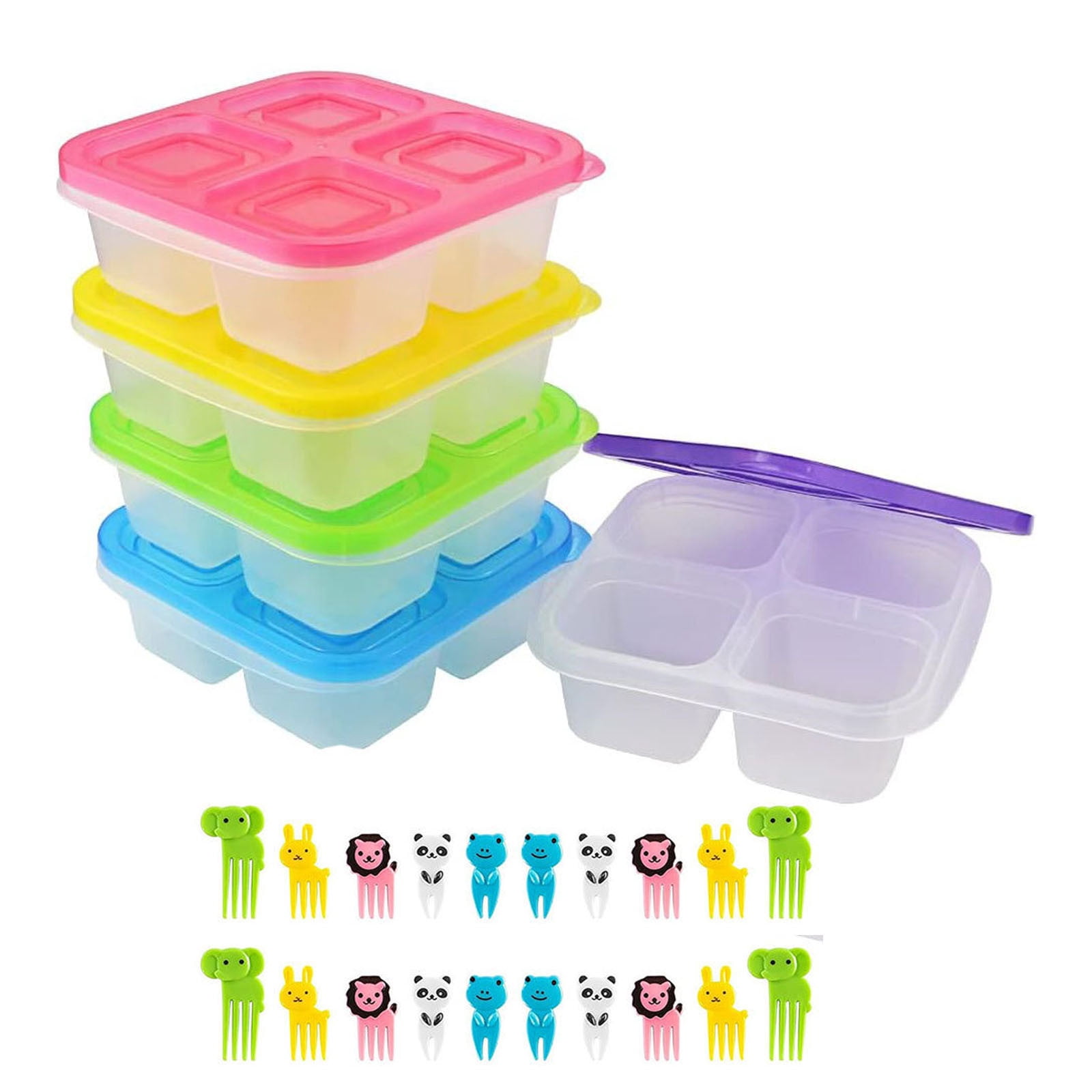 Rbaofujie Bento Lunch Box Containers 5pc/7pc Food Grade Compartment Lunch Box Plastic Fresh-Keeping Lunch Box with Lid Microwave Heating Lunch Box Lunch Box for Teen Girls
