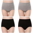 thumbnail image 1 of Plebaso Womens High Waisted Cotton Underwear Full Coverage Ladies Panties Multipack Regular and Plus Size, 1 of 5