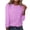 Purple, variant on lcziwo Womens Fashion T-Shirts Solid Color Casual Tee Long Sleeve Round Neck Shirts Fall Loose Fit T-Shirt Lightweight Comfy Pullover 2024 Sales Today Clearance Army Green,M