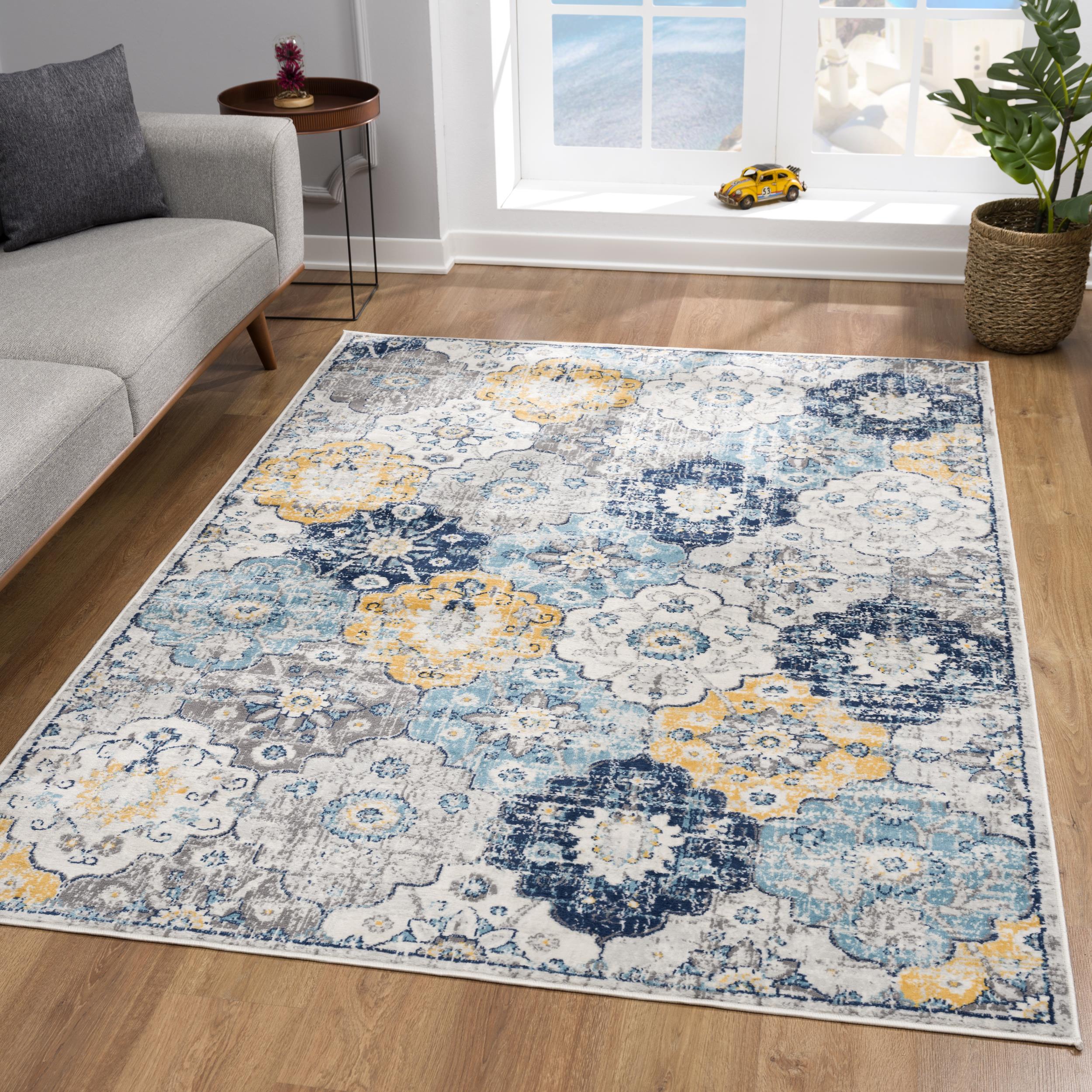 Tapis floral moderne de la collection Savannah Rug Branch