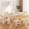 thumbnail image 4 of 2025 New Height Adjustable Kids Table and 6 Chairs Set - Graffiti Desktop, Easy-to-Clean Arts & Crafts Table with Non-Slip Legs, Detachable Storage Box for Daycare, Classroom, and Home, 4 of 8