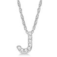 thumbnail image 1 of Petite Pave Diamond Initial Pendant Necklace 14k White Gold, 1 of 1