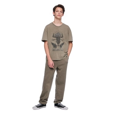 T-shirt délavé à manches courtes avec encolure ras du cou Jackson pour garçons