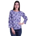 thumbnail image 2 of Moomaya Haut à Manches Longues Imprimé avec Patte de Boutonnage, Col Rond, Tunique d'Été Décontractée pour Femme, 2 of 5