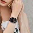 thumbnail image 4 of KOMI Bling Case Compatible For Apple Watch 38mm 40mm 42mm 44mm, Crystal Diamond Apple Watch Protector Case Slim PC Anti-Scratch Bumper Frame Protective Cover For iWatch Series SE/6/5/4/3/2/1 Black, 4 of 5