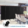 thumbnail image 4 of Costway 6-Panel Folding Room Divider 6FT Rolling Privacy Screen with Lockable Wheels Black, 4 of 10