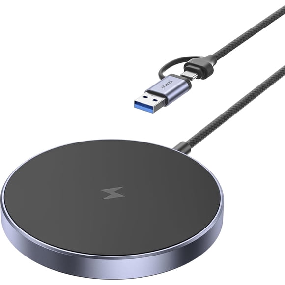 BENFEI Chargeur Sans Fil Magnétique 15 W Compatible avec MagSafe/iPhone 16/16 Pro/16 Plus/16 Pro Max/iPhone 15 Pro Max Plus/iPhone 14 13 12 Series, Base de Chargement MagSafe Sans Fil, Chargeur Mag