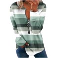 thumbnail image 2 of Chandails à Capuchon Mode pour Femmes 2023 Hauts Automne Manches Longues Ample Chandail à Enfiler Chemise Chic Décontracté Dames Rayé Col Rond Chandails 50 % de Rabais Liquidation Costumes d'Halloween/Noël, 2 of 5