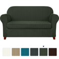 thumbnail image 1 of Subrtex Housse de Sofa en Jacquard Extensible à Rayures, 2 Pcs, 1 of 6