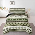 thumbnail image 1 of Highland Cow Bedding Set Full,Boho Vintage Tribal Cattle Buff Down Comforter,Farmhouse Animal Duvet Insert,Geometric Pine Tree Botanical Comforter Set with 2 Pillowcases All Season, 1 of 6