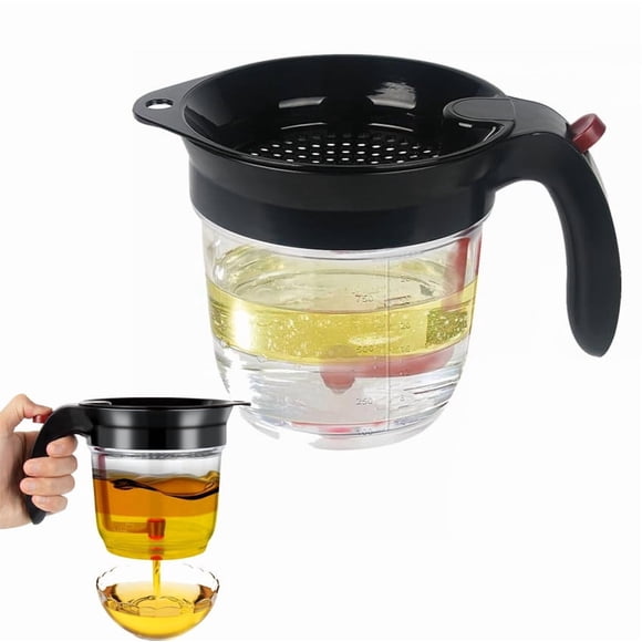 AHMT Fat Separator With Bottom Release, Gravy Separator For Cooking With Oil Strainer, Oil Separator For Cooking, Kitchen Gadgets Fat Separator, for Cooking Healthier Gravy