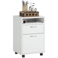 thumbnail image 1 of HOMCOM Vertical Filing Cabinet with Drawer Wheels, File Cabinet, White, 1 of 10