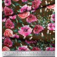 thumbnail image 3 of Soimoi Rayon Fabric Leaves & Rose Flower Fabric Prints By Yard 56 Inch Wide, 3 of 3