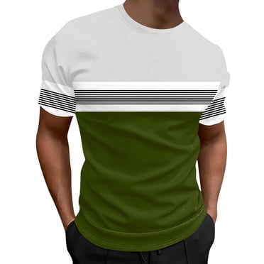 BOBOGOJP T-Shirt pour Homme Coupe Ajustée à Manches Courtes Col Ras du Cou T-Shirt (AG,TTG)
