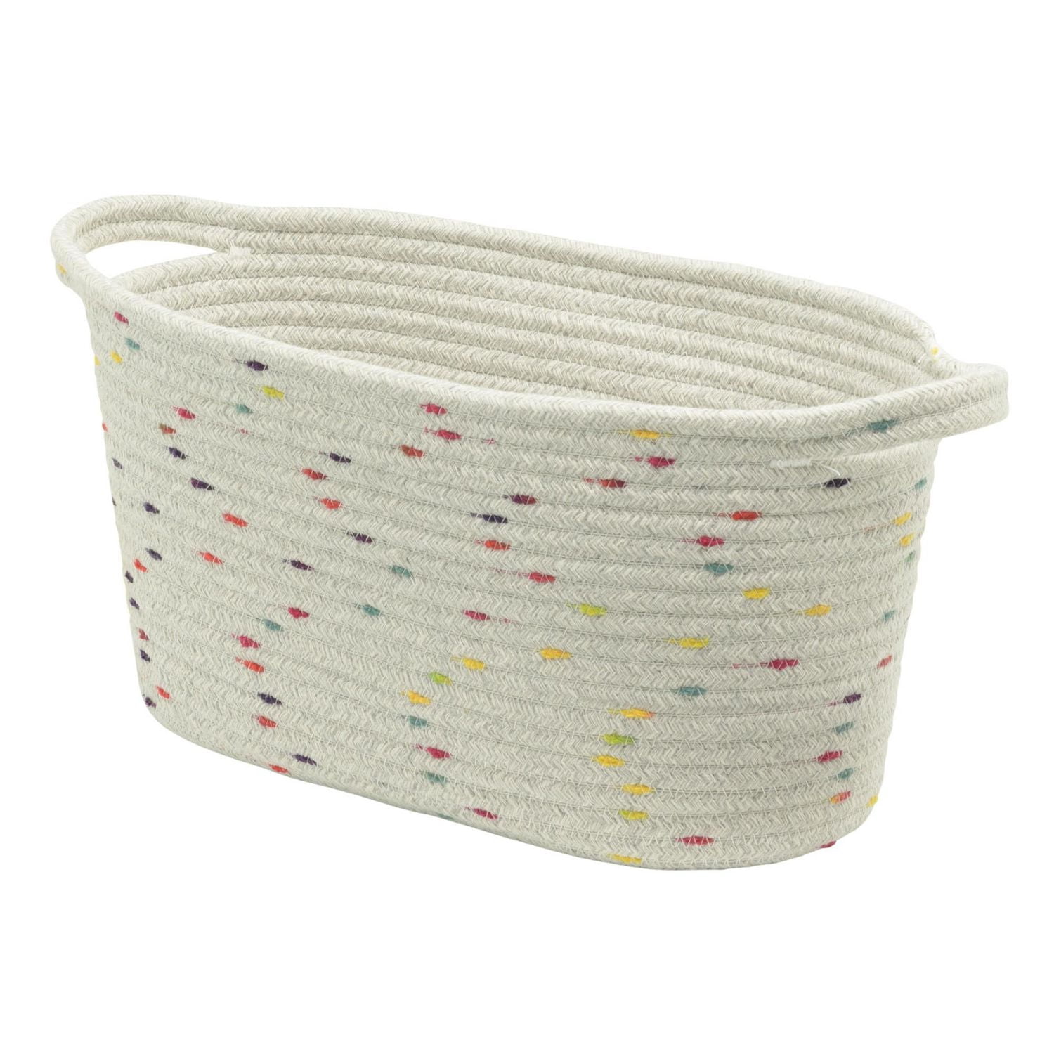 Zenna Home Cotton Rope Storage Basket, Light Grey