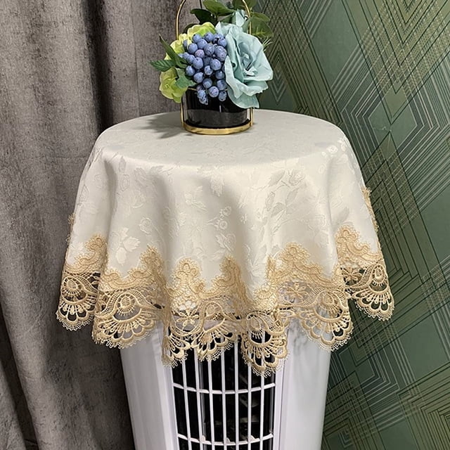 CHOK Lace Jacquard Tablecloth Macrame Round Doily Table Topper Decoration Cover for Home Dresser Scarf and Table Centerpiece