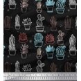 thumbnail image 1 of Soimoi Silk Fabric Dot & Cactus Tree Print Sewing Fabric Yard 42 Inch Wide, 1 of 3