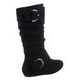 thumbnail image 2 of Bottes Mi-Mollet à Bout Rond pour Femmes Zone 70, Confort, Fermeture Éclair, Boucle, Style Plissé Décontracté, Talon Plat ( Noir, 9), 2 of 2