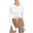 thumbnail image 2 of RXIRUCGD Hoodie de Sport Décontracté à Col Rond pour Femmes, Blanc, Taille m, 2 of 5