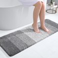 thumbnail image 1 of Luxury Bathroom Rug Mat, Extra Soft and Absorbent Bath Rugs, Non-Slip Plush Shaggy Bath Carpet Runner, Machine Wash Dry, Bath Mats for Bathroom Floor, Tub and Shower, 47x17, Grey, 1 of 6