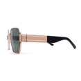 thumbnail image 4 of Womens Metal Rim Oversize Mafia Mob Fashion Sunglasses Gold Black Green, 4 of 4