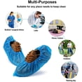 thumbnail image 2 of Shoe Covers Disposable -100 Pack（50 Pairs） Disposable Shoe & Boot Covers Waterproof Slip Resistant Shoe Booties, Durable Boot & Shoes Cover, One Size Fits All (CPE Plastic), 2 of 6