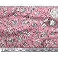 thumbnail image 3 of Soimoi Polyester Crepe Fabric Leaves & Floral Block Print Fabric by Yard 52 Inch Wide, 3 of 3