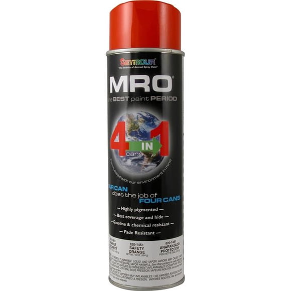 Seymour SM620-1451 20 oz MRO Safety Enamel High Solids Spray Paint, Orange