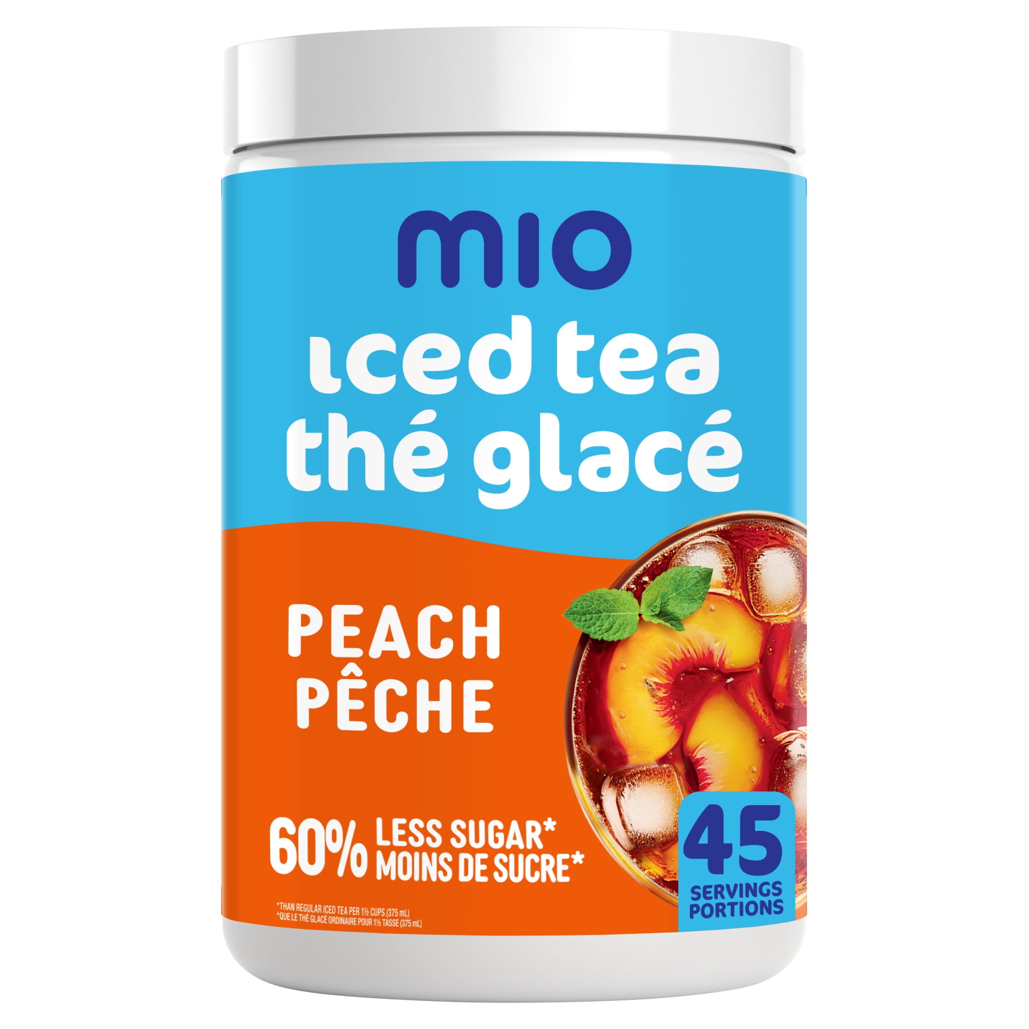 mio Iced Tea Drink Mix, 1 Canister, for Flavourful Hydration and Shareable Refreshment, Peach Flavoured, Made with Real Tea, No Artificial Flavours or Colours, 540 g