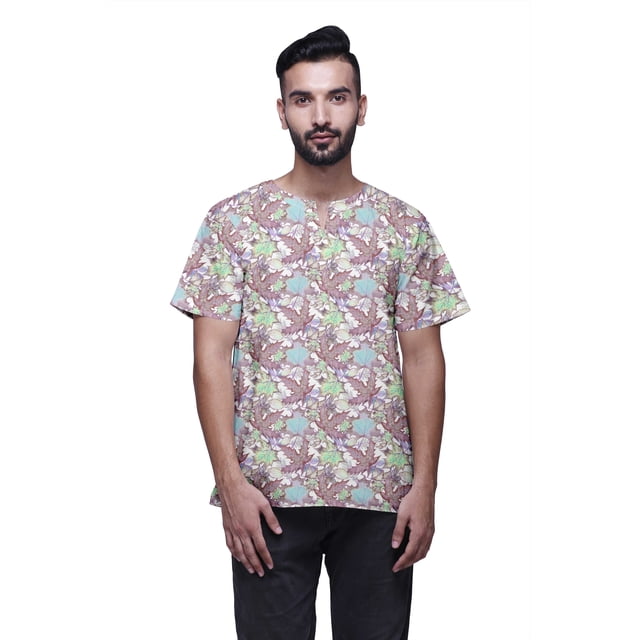 Atasi Kurta Indienne pour Garçons Imprimée Manches Courtes Kurta pour Hommes Kurta Designer