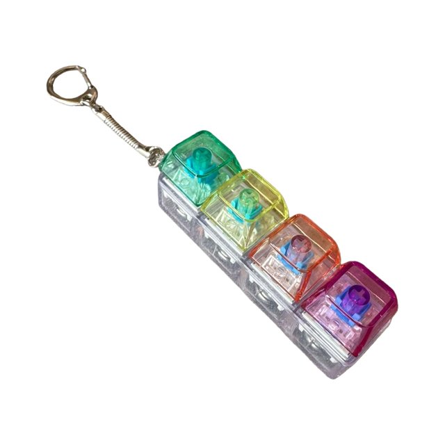 Keyboard Fidget Toy for Adults, Fidget Clicker Decompression Fidget Keychain Stress Relief Presents for Adult to Relief Stress Pass The Time, 1 Pcs, 3.0x0.78x1.0"(G)