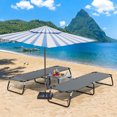 thumbnail image 2 of Patiojoy Lit de Camp Pliant pour Adultes Chaise Longue Portable avec Tissu Oxford Respirant Pieds Robustes en U, 2 of 8