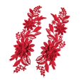 thumbnail image 3 of 2Pcs Lace Applique Flower Embroidery Applique for Wedding Prom Dress Clothes Red, 3 of 8
