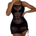 thumbnail image 1 of 2025 Women Ruffle Trim Sheer Pool Cover Ups for Women Beach Skirt Cover Up Bathing Suit Skirt Cover Up Skirt Beach Wrap Bikini Shiny Wraps Cover Ups for Swimwear Mesh Drawstring Cover Up Skirt, 1 of 7