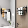 thumbnail image 5 of Bathroom Towel Racks, Black Wall Mounted Towel Bars For Shower And Kitchen, Waterproof Door Bars With Double Hook, 5 of 5