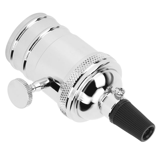 Support de Lampe Style Rétro Plaqué Aluminium Blanc Chaud, Base de Lampe E27, pour Maison Placard Escalier Argent