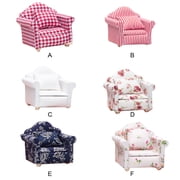 Single Sofa - Wide Application Single Gift Polyester Application Miniature Single Sofa chequer fringe