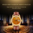 thumbnail image 3 of 【START】Tiger Eye Stone Men's Watch Swiss Fully Automatic Mechanical Movement Diamond Watch Date Week Function Butterfly Buckle Crocodile skin Strap, 3 of 16