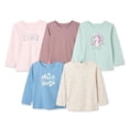 thumbnail image 1 of George Toddler Girls' Long-Sleeve T-Shirt 5-Pack, 1 of 2