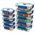 thumbnail image 1 of TechGen Premium Borosilicate Glass Food Storage Containers with Snap Locking Lids, 10 pack, 1 of 7