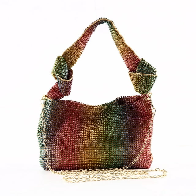 Sac à Bandoulière pour Femmes, Élégant, Fait à la Main, avec Nœud en Strass, Pochette de Rangement pour Fête