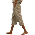 thumbnail image 1 of Plebaso Womens Capris Pants 2025 Summer Drawstring Casual Pants Lightweight Cropped Pants with Pockets, 1 of 5