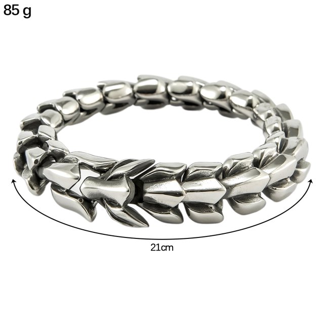 maskred Fashionable Gothic Punk Dragon Scale Bangle 48 inches Durable and Striking Steel 8.26 Inch 1Set