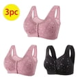 thumbnail image 3 of Bigersell Bras for Senior Women 3pcs Nursing Bra Style R-56 Breathable Lace Bras Pack R-56-khaki, 3 of 5