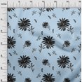 thumbnail image 3 of oneOone Rayon Grayish Blue Fabric Floral Craft Projects Decor Fabric Printed By The Yard 56 Inch Wide, 3 of 4