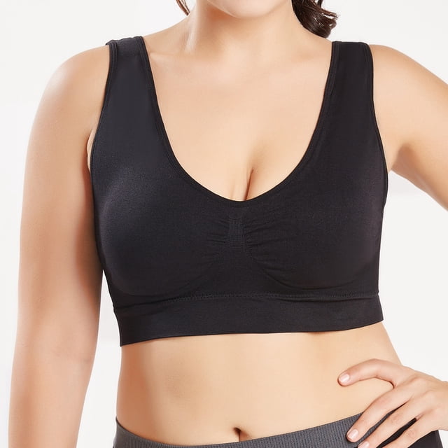 XZNGL Women Pure Color Plus Size Ultra-thin Large Bra Sports Bra Full Bra Cup Tops