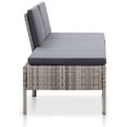 thumbnail image 3 of Ensemble de Salon de Jardin 3 Pcs avec Coussins en Rotin Poly Gris, 3 of 5