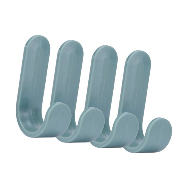 Decodeary 4PCS/6PCS New Portable Storage Hanger ABS Plastic Hook Self Towel Hanger for Kitchen Bathroom Green 1Set