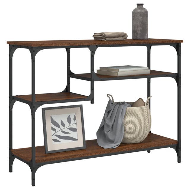 vidaXL Table Console avec Étagères Chêne Brun 100x35x75 cm