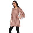 thumbnail image 2 of Moomaya Kurtis Courtes en Poly-Crêpe pour Femmes, Robe à Manches Kimono Imprimée, Haut Indien, 2 of 5